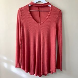 Boutique Ribbed Choker Tunic